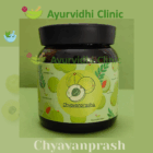 Jar of Chyavanprash by Ayurvidhi Clinic with real Aamla