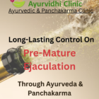 “Ayurvedic and Panchakarma treatment concept for premature ejaculation, showing natural oil therapy for improving sexual control and reproductive health at Ayurvidhi Clinic.”