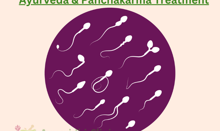 Oligospermia (low sperm count below 15 million/ml) illustrated with sperm cells — Ayurvedic & Panchakarma treatment for male infertility at Ayurvidhi Clinic