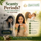 Woman smiling at a pregnancy test representing improved fertility, alongside a stressed woman symbolizing scanty periods, highlighting Ayurvedic treatment for hormonal balance and menstrual health.